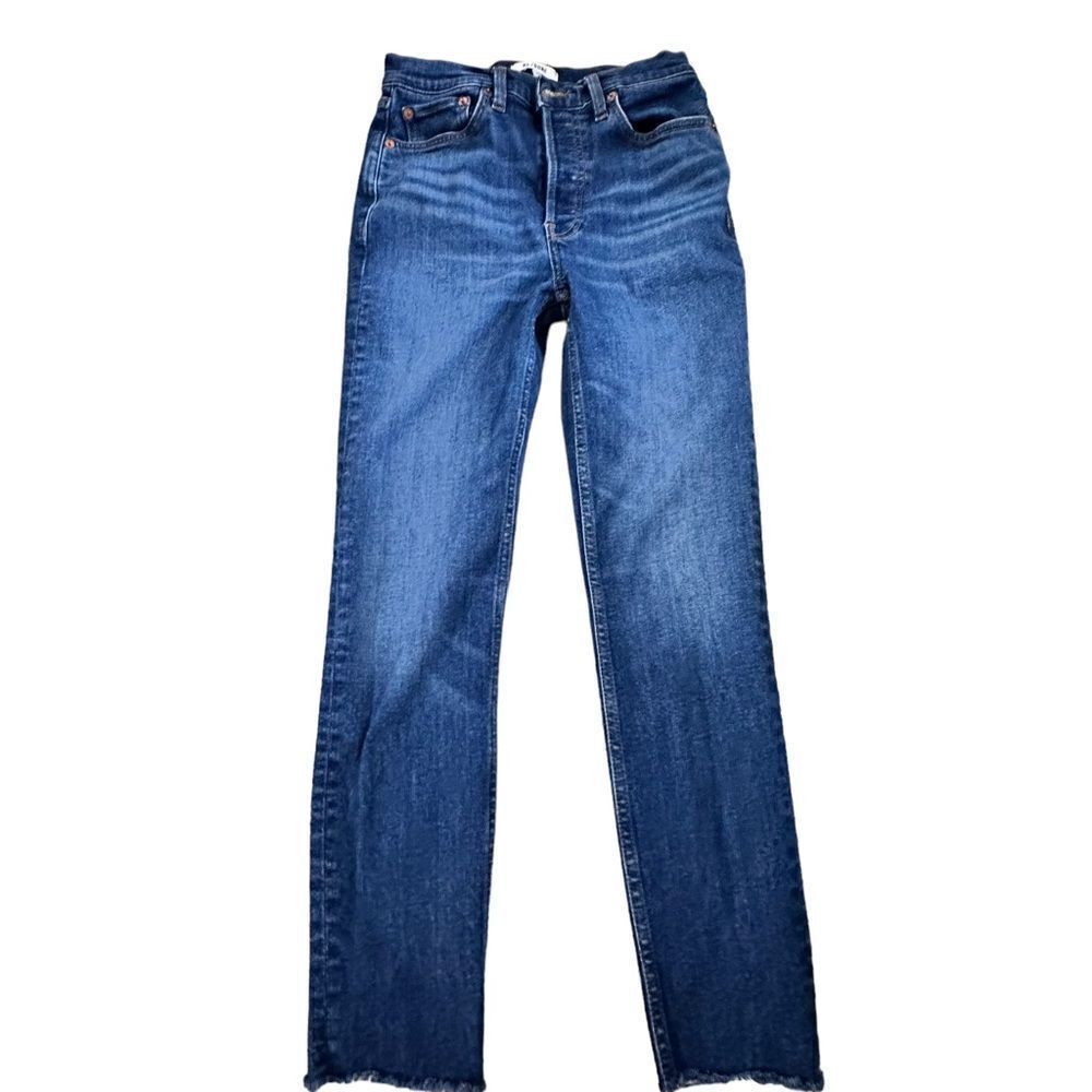 Re|Done Denim Jeans ~ size 27 ~ raw unfinished hem ~ button fly